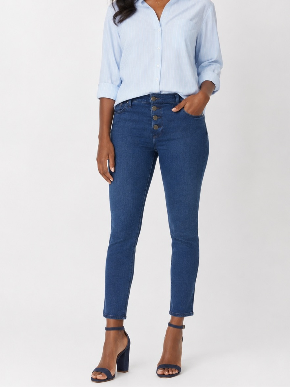AG Adriano Goldschmied The Isabelle Button-Up High Rise Straight Crop Jeans 28R